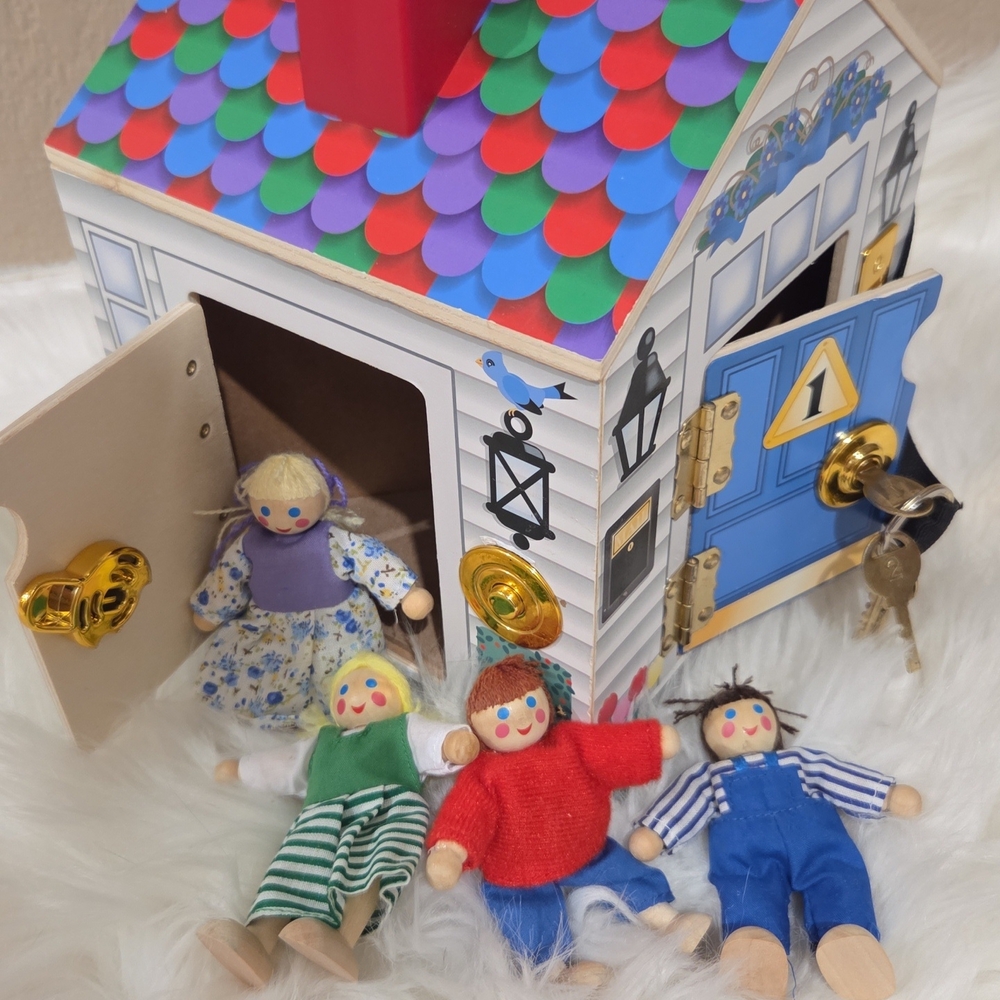 Melissa & Douglas Wooden Dollhouse with Locks and Keys